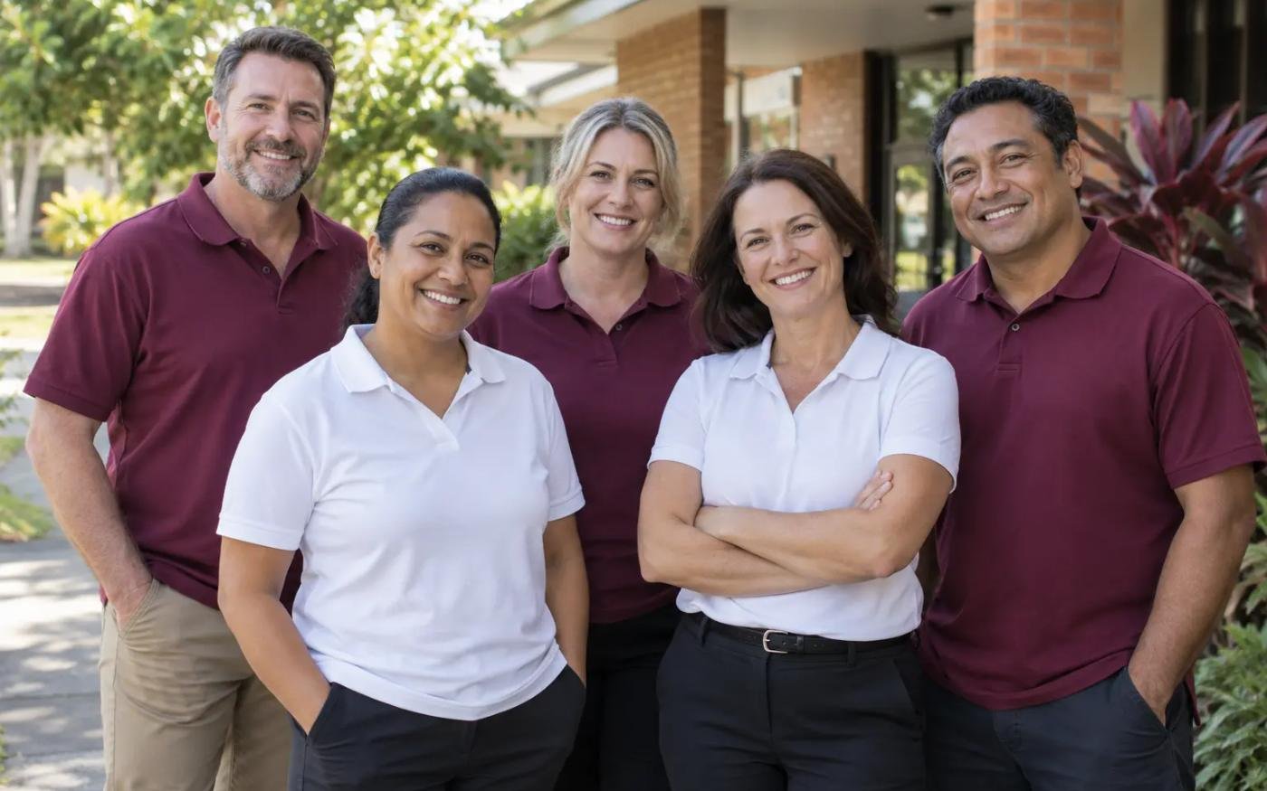 Photo of the Sage Education team outside the Logan Central centre